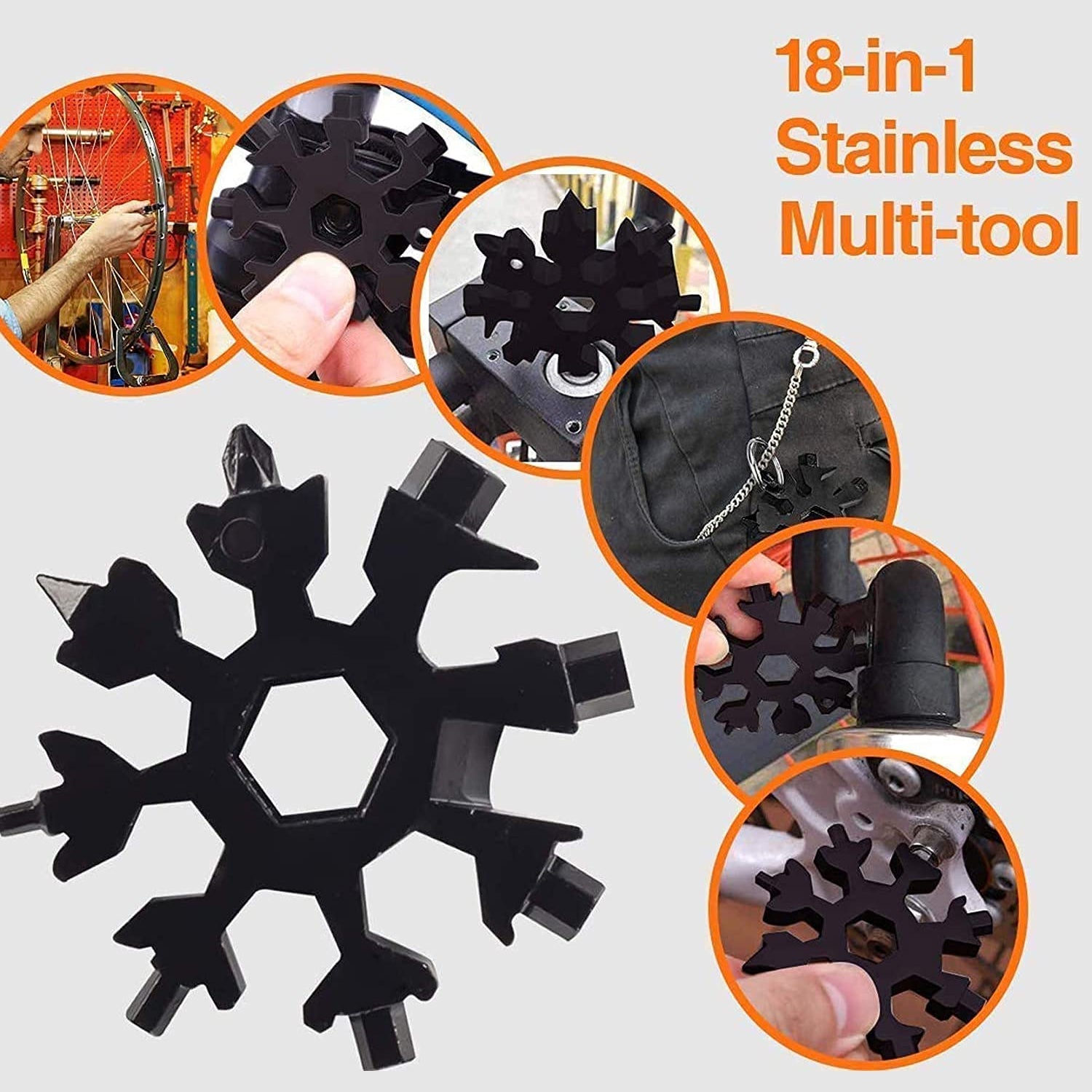 Durable & Portable 18 in 1 Snowflake Multi-Tool, Snowflake Bottle Opener Flat Phillips Screwdriver Kit Wrench Durable & Portable 18 in 1 Snowflake Multi-Tool, Snowflake Bottle Opener Flat Phillips Screwdriver Kit Wrench